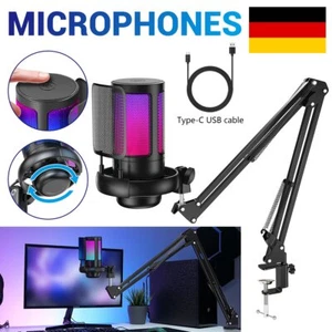 Gaming Mikrofon PC mit Arm, USB Microphone für MAC PS4 PS5 mit Stummschalttaste~ - Bild 1 von 14