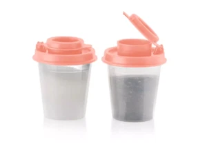 Tupperware Mini Shaker Sale e Pepe Set di 2 Rosa Chiaro Pesca Nuovo - Foto 1 di 1