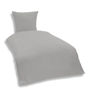 Uni Bettwäsche 135x200 cm silber Einfarbig Renforce Baumwolle Garnitur - Bild 1 von 6
