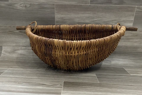 French Fruit wicker basket rattan bicycle Style half circle flat back Large Cover