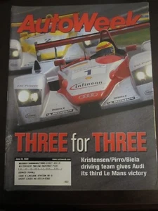 Autoweek Magazine June 2002 Three for Three Kristensen Piroo Biela Le Mans (ii) - Picture 1 of 1