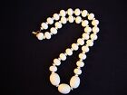 Pauline Rader Runway Mod Necklace Chunky White Beaded Paris Couture 31 Vtg 80S