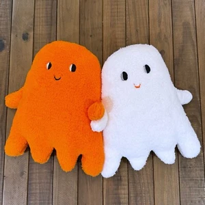Target Hyde & Eek Geist Faux Lammfell Halloween Überwurf Kissen Orange & Weiß - Bild 1 von 1