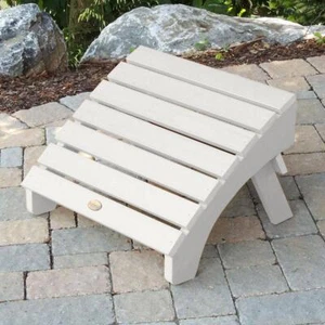 Highwood Outdoor Ottomans 13.8" x 19.8" Collapsible Folding Plastic Frame White - Picture 1 of 3