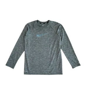 Nike Swim Kids T-Shirt Long Sleeve Crew Neck Dri-Fit UPF 40+ Gray Size XL - Picture 1 of 18