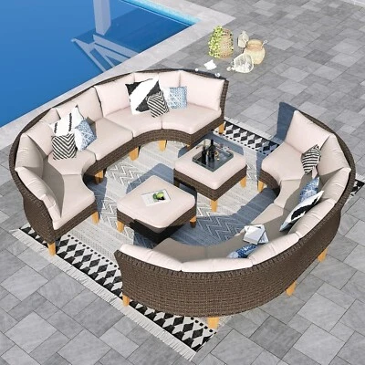 Polyrattan Gartenmöbel Sitzgruppe Gartenset Lounge Garnitur Set 12 Sitze - Bild 1 von 4