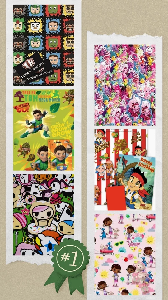 Birthday Gift Wrap 2 Papers & 2 Tags 4 All Occasions 6 To Pick From menu 😊 - Image 1 of 4