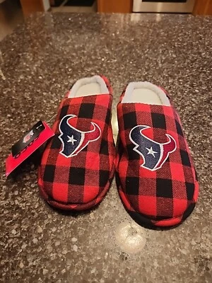 NUEVO CON ETIQUETAS Para hombres FOCO NFL Houston Texans Equipo Zapatillas Sin Cordones Zapatos para Casa Talla S 7-8 Foto 1 de 3