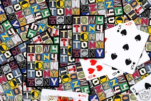 Tarjetas de juego personalizadas con TONY en letras de fotos de letreros - Imagen 1 de 2
