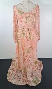 OASIS Pale Pink Floral Maxi Dress Off The Shoulder BNWT Women's UK 8 - Picture 1 of 24