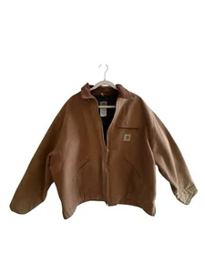 Vintage 90’s Carhartt J01 Brown Duck Blanket Lined Detroit Jacket USA Mens Size 3XL - Bild 1 von 15