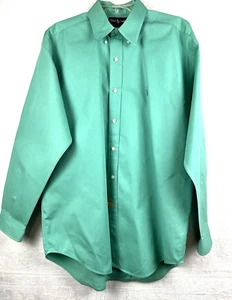 Ralph Lauren Polo Mens Long Sleeve Blake Button Down Green Shirt LG stain READ - Picture 1 of 8
