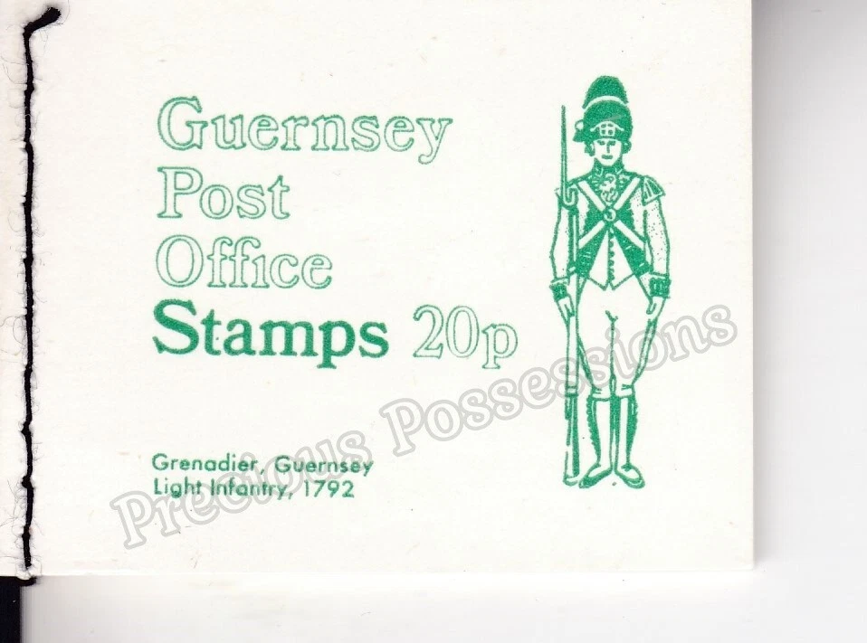 GUERNSEY POSTAGE STAMP BOOKLET 1973 SB11 20p GRENADIER LIGHT INFANTRY 1792 - Image 1 of 1