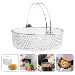 Air Fryer Basket Air Fryer Replacement Basket Steamer Basket Stainless Steel - Picture 1 of 12