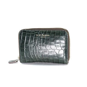 Billetera para mujer J&M Davidson con cremallera redonda borrada de cocodrilo - Imagen 1 de 6