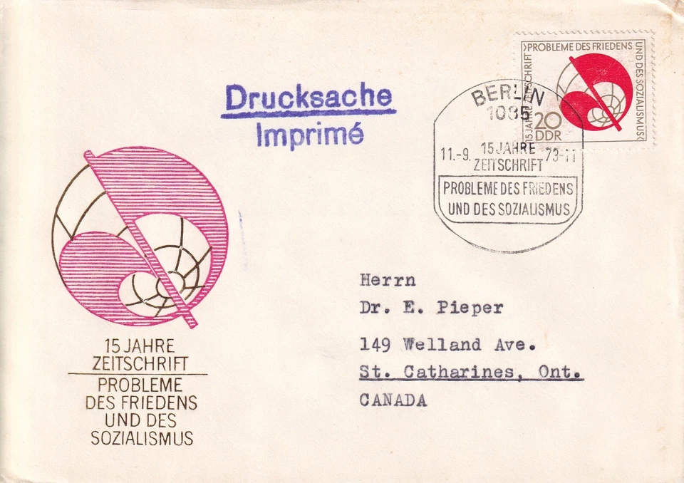 GERMANY DDR 1973 FIRST DAY COVER, 15TH ANNIV OF THE REVIEW MAP GLOBE - Image 1 of 1