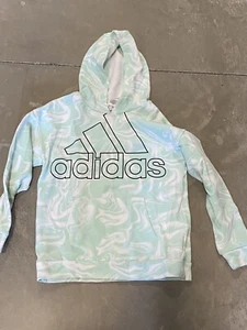 Adidas Hoodie Girls XL Extra Large Mint Green & White Long Sleeve Running Youth - Picture 1 of 6