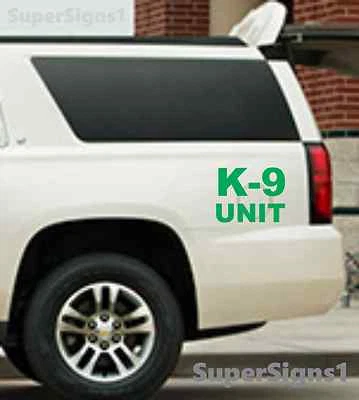 SUPERSIGNS, INC. GREEN K-9 UNIT DECAL SET Police Dog Sticker k9 Police Car Truck Van SUV