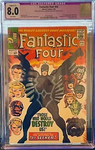 FANTASTISCHE VIER #46 1966 CGC 8,0 WP Slight CT 1. schwarzer Bolzen Inhumans Illuminati - Bild 1 von 2