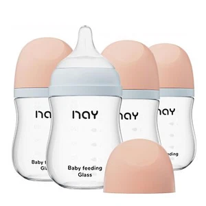 Natural Glass Baby Bottle Wide Neck Anti-Colic Baby Bottle Clear 5.4ozPack of... - Picture 1 of 8