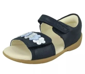Clarks Toddler Girls Zora Finch Soft Navy Leather Sandals UK 5/EU21 Fit -G NEW - Picture 1 of 6
