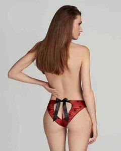 Vintage Agent Provocateur Hart Love Black Red Heart Ouvert X Small AP 1 6-8 BNWT - Picture 1 of 5