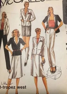 VTG McCalls 7066 Womens 14 RETRO Wrap Around Skirt Pants Shorts Jacket Pattern - Picture 1 of 2