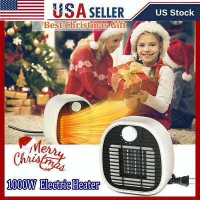 1000-Watt Portable Mini Electric Heater Ceramic Small Space Personal Home Office - Image 1 of 4