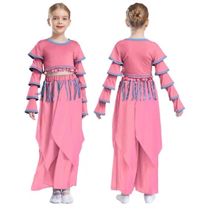 Girls Fancy Dress Arabian Princess Outfits Waist Chain Dancewear Belly Costume - Picture 1 of 104