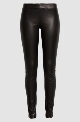 $1990 The Row Mujer Negro Brillante Pull-On Cuero Leggings Pantalones Talla XS Foto 1 de 4