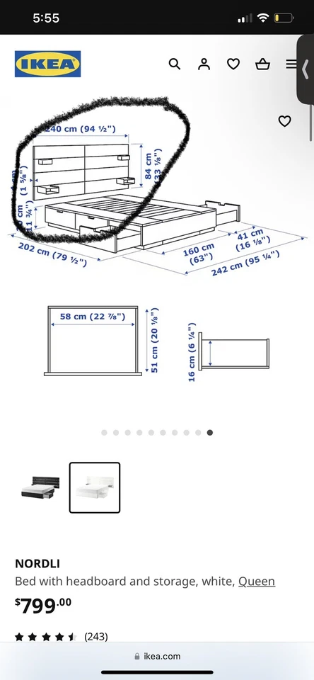 Cabecero nordli ikea  Foto 1 de 2