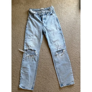 Abercrombie & Fitch The Dad High Rise Ripped Jeans Light Wash Size 24 00 - Picture 1 of 5