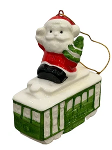 San Francisco Trolly Car Ornament Santa SNCO Imports 1987 Vintage - Picture 1 of 7