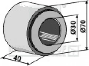 Eisenring komplett mit Hartholzlager eingepreßt f. Wellendurchm. Ø30mm - Bild 1 von 1