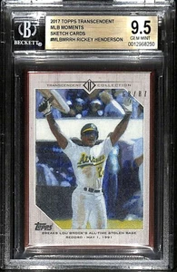 2017 Topps Transcendent MLB Moments Sketchkarten Rickey Henderson 68/87 BGS 9,5 - Bild 1 von 2