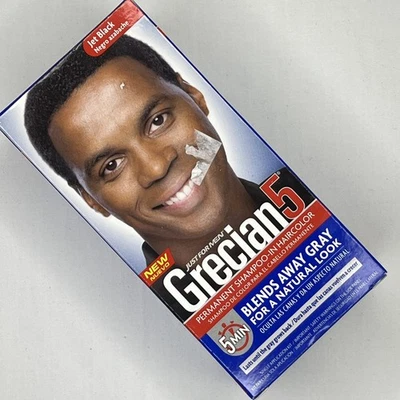 Champú permanente Just For Men Grecian 5 en color de cabello gris cobertura NEGRO CHORRO Foto 1 de 2