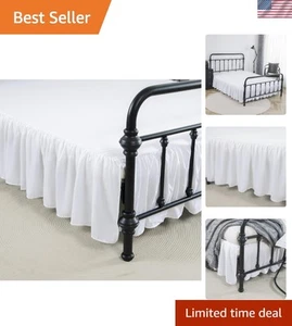 Eleganter King Size geraffter Bettrock - 14 Zoll Drop, pflegeleicht & stilvolles Design - Bild 1 von 9