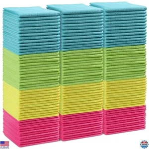 150 Pack Microfiber Cleaning Cloths, 4 Color Assorted, 11.5"x11.5" Rags - Picture 1 of 7