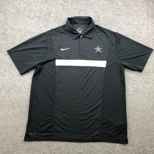 Vanderbilt Commodores Polo Shirt Mens Large Black NCAA Basketball Nike Dri Fit - Picture 1 of 9