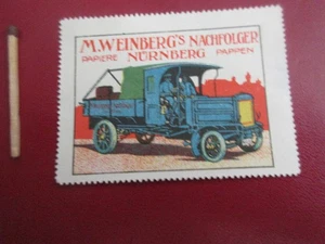 Auto, Nürnberg : Reklamemarke :  M. WEINBERG´s NACHFOLGER  Papiere Pappen - Bild 1 von 1