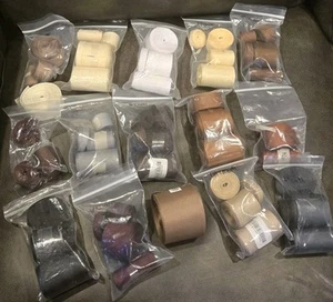 Grosgrain Ribbon Lot 2.25" 1" 1.5" & More Neutral Brown White Black Hair Bows - Picture 1 of 1