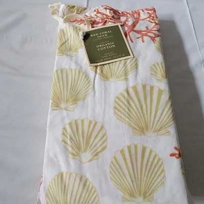 1 farsa estándar de algodón orgánico coral rojo vintage Pottery Barn 26"x 20" Israel Foto 1 de 4