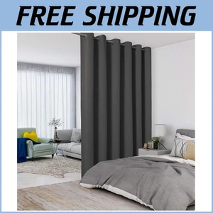 Versátiles cortinas divisoras gris oscuro - 100 % apagón, lavables a máquina - Imagen 1 de 11