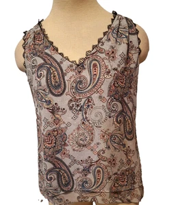 WHBM White House Black Market Gr. XS Chiffonoptik Poly Bluse Top mit Spitzenbesatz - Bild 1 von 5