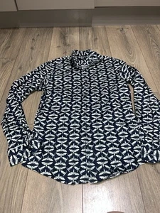 Men’s Navy / Butterfly detail Long Sleeeved Shirt - Size M - Picture 1 of 6