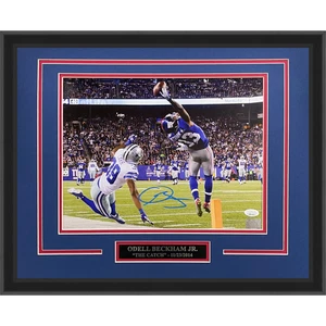 Odell Beckham Jr. autografato New York Giants (The Catch) Deluxe incorniciato 11x14 Ph - Foto 1 di 1