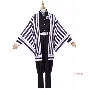 Anime Cazador de Demonios Iguro Obanai Disfraz Peluca Kimono Halloween Fiesta Traje - Imagen 1 de 17