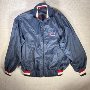Vintage Buffalo Bills Jacket XL NFL Made In USA Wind Breaker Trench Zippered - Picture 1 of 6