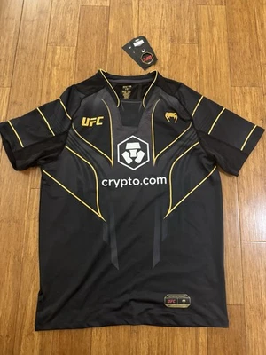 Official Men's UFC Venum Champion Black and Gold Walkout Shirt Small NWT - Image 1 of 4