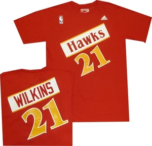 Atlanta Hawks Dominique Wilkins Adidas Throwback T-Shirt Neu Etikett Large - Bild 1 von 1